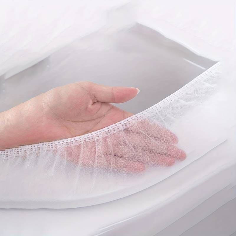 Set Of 10 Disposable Toilet Seat Cover, Non-woven Fabric Toilet Mat Seat Cover, Travel Camping Bathroom Accessories, Bathroom Toilet Paper Pack, Individually Wrapped Toilet Seat Cushion, Premium Elastic Strap Toilet Seat Cover Set Of 10 Disposable Toilet Seat Cover, Non-woven Fabric Toilet Mat Seat Cover, Travel Camping Bathroom Accessories, Bathroom Toilet Paper Pack, Individually Wrapped Toilet Seat Cushion, Premium Elastic Strap Toilet Seat Cover